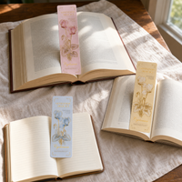24-Pack Floral Bookmark Set - Pink & Light-Colored Ins Style Decorative Paper Bookmarks for DIY Reading