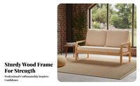 Small Space perfect for space-saving 3-Seater Sofa Minimalist Design 3-Person Bench with paddings Natural Aesthetic Upholstered Seating Easy Assembly for Apartment Dwellers, Guesthouse Owners, Office Workers, Living Room, Studio, Lounge Area, Bedroom