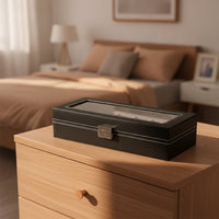 Watch Box Dustproof Watch Display Box Leatherette for Dresser, Collectors