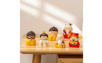 6 Pieces Chinese Deity Figurines Painted for Desk, Collectors