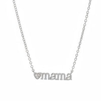 Mama Necklace Family Day Gift Mom Heart Pendant Golden Finish Boy Mom Necklace for Moms, Infant Shower