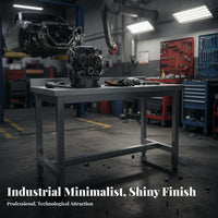 High Weight Capacity Stainless Steel Work Table Rust-Proof Heavy Duty Workbench Scratch-Resistant Industrial Workstation Easy to Clean for Professionals, Factory Workers, Assembly Line, Warehouse, Laboratoryoratory Oratory, Storage Room