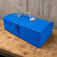 Metal Tool Box Hinged Lid Portable Toolbox Portable Tool Organizer Compact Household Storage Easy to Clean