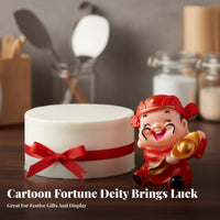 Prosperity Deity Figurine Soft Vinyl Material Cai Shen Figurine Feng Shui Prosperity Deity Statue for Dessert Makers, Business Owners, Home Decor