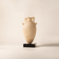 Vase with Black Base Embossed Urn Tall for Entryway