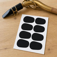 Saxophone Mouthpiece Patches, Food-Grade Silicone, Self-Adhesive, Black/Clear