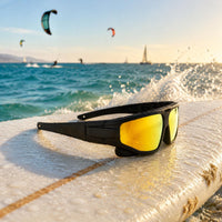 Water Sports Sunglasses Foam Seal Goggles Style Sunglasses Eyewear Mirrored Lenses Close Fitting