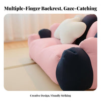 Japanese-design design Single-Person Floor Sofa Sleepable Pleated Armless Chair stylish Design Lazy Lounger Soft Fabric for Teenagers, Young Adults, Dorm Room, Lounge Area, studying alcove, Apartment