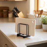 Metal Cutting Board Rack, Hygienic Board Storage for 3 Boards, Vertical Storage for Easy Kitchen Access, Minimalist Countertop Drainer