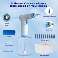Electric Ear Cleaner Waterproof Earwax Removal Kit Wireless for Travel, Families