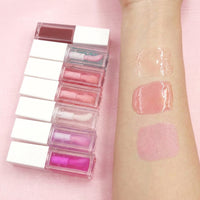 Lip Tint with Moisturizing Color Changing Gloss for Daily Makeup, Hydrating Plumper in a Clear Square Bottle with White Cap, Non Sticky Care