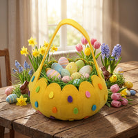 Textile Easter Basket Handheld Cartoon Candy Basket Lightweight Easter Egg Search Bag for Children, Young Children, Home Decoration