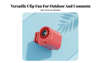 100 Speed Settings Umbrella Clip Fan Lightweight and Compact Mini Waist Clip Fan Rechargeable for Travelers, Students, Travel, Commute, Home