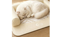 Non-Slip Side Cushion Pet Mat Supportive Cat Cooling Mat Easy to Pet Hygiene Bed with Bolsters Year-Round for Floor, Sofa