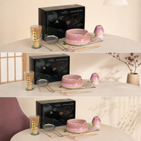 Japanese Matcha Tea Ceremony Set with Ceramic Bowl and Whisk