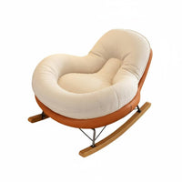 Ergonomic Design Eggshell Rocking Chair Stable and Safe Rocker Luxurious Cushioning Household Furniture Wide Seat for Homeowners, Book Lovers, Living Room, Balcony, Reading Nook, Leisure Area