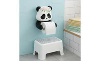 Drill-Effortless Installation Panda Toilet Paper Holder Easy to Install Panda Toilet Paper Dispenser Creative Design Cartoon Creature Tissue Rack Decorative for Children, Restroom