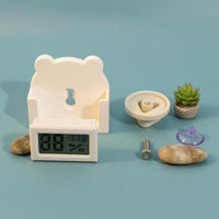 Suction Cup Mount Temperature Hygrometer Gauge LCD Display Temperature Humidity Meter Twin Reading Bear Thermometer for Herpetological Owners