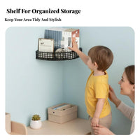 toolcomplimentary installation Triangular on the surface surfacemounted shelf Easy to Install surface storage areaSaving Corner Rack Rounded Edges for homeowners, Students, Decor hobbyists, Kids' Room, Bedroom, Office
