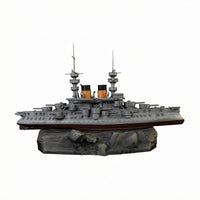 Underwater Battleship Ornament Gray Futuristic Warship Ornament Resin Battleship Model Detailed Aquarium Decor Tall Masts
