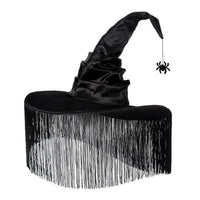 Halloween Witch Hat with Fringe Pointed Witch Hat Spooky Headwear Festive for Costume Parties