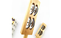Jingle Stick Handheld Wooden Tambourine Stick Tambourine with Four Bells Rhythmic Percussion Instrument Lightweight for Children