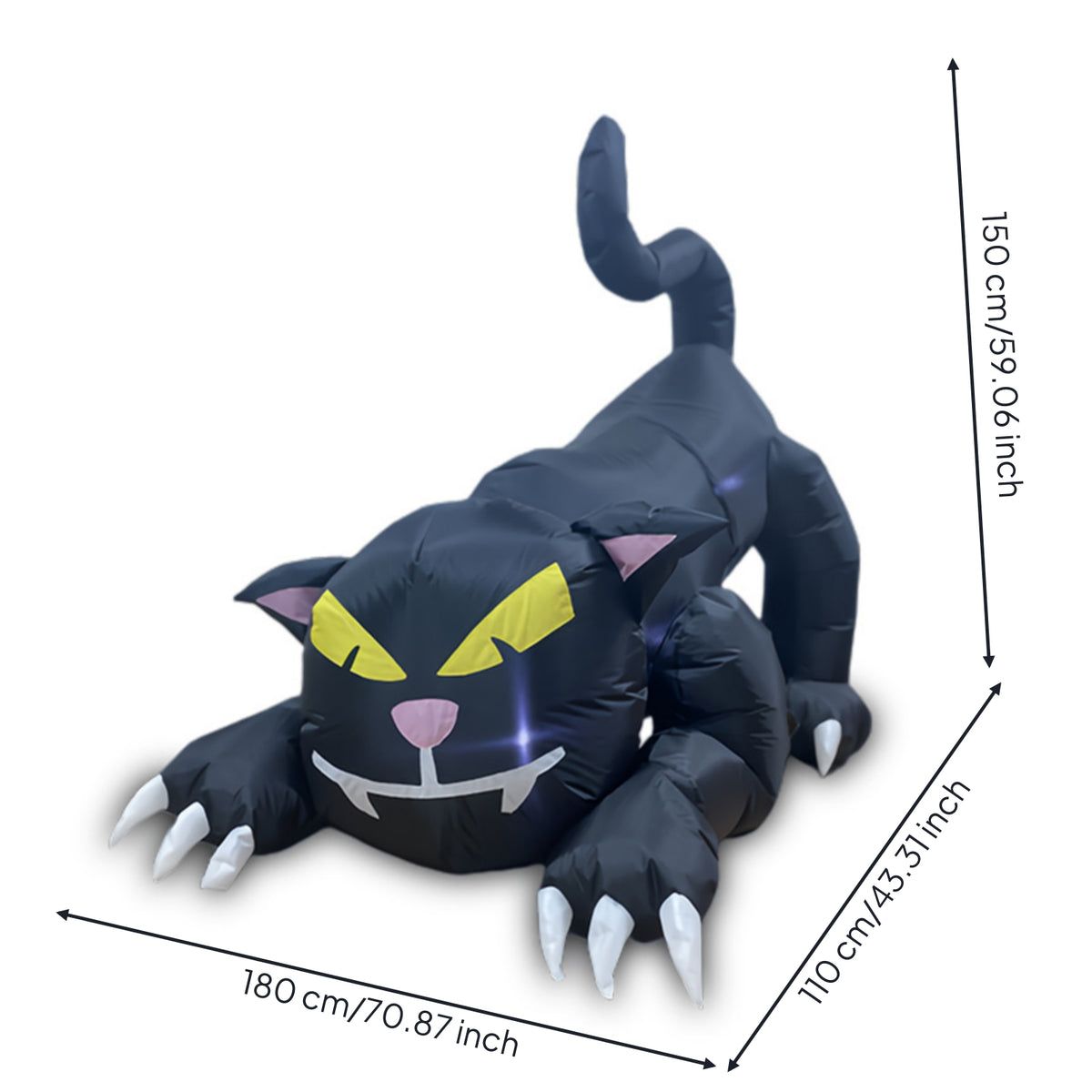 Black Cat Yard Decoration Crouching Outdoor Halloween Inflatable Decoration Inflatable Black Cat Spooky Halloween Inflatable