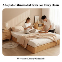 Floating foundation Bed Headboard Bedroom Furniture Low height Mattress Support for Design aficionados, Homeowners, Small Apartment, Guest Room