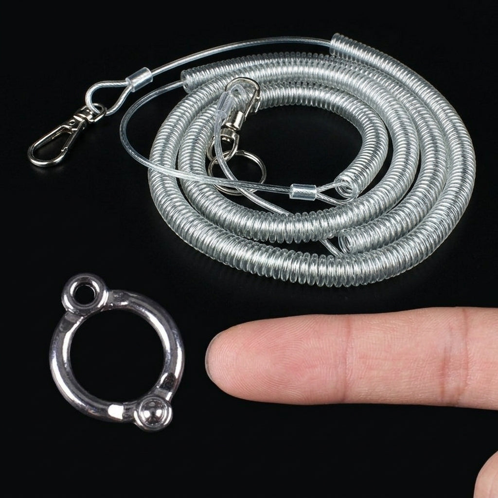 Parrot Leash and Flying Rope with Alloy Bird Ankle Cuff, Bird Walking Leash for Outdoor Bird Training, Coil Pet Bird Chain