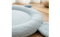 Breathable Cooling Pet Bed Padded Round Pet Bed Woven Texture Cat Cooling Mat Light Blue for Cats, Dogs, Summer