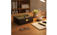 Jewelry Box with Hinged Lid Layered Desktop Jewelry Box Dust-Protective Storage Container for Dresser