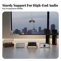 Shock-Absorbing Design High-Fidelity Equipment Rack Heavy Duty Construction Vibration Isolation Stand Adjustable Feet Amplifier Cabinet Stainless Steel Legs for Audiophiles, Home Theater Enthusiasts, Listening Room