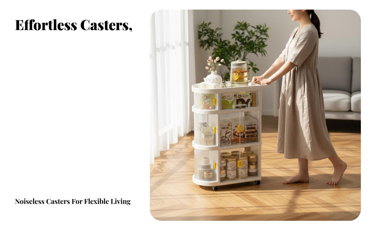 Foldable Multi-Tier Trolley Mobile Design Side Table Multifunctional for Parents