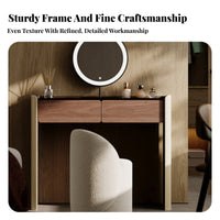 Modern Design Vanity Set with Lighted Mirror Minimalist and design Dressing Table Ample Storage Space Makeup Desk Includes Matching Stool for grooming aficionados, Apartment Residents, Teenage &young women, Small Living areas