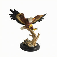Resin Eagle Figurine Painted Resin Eagle Sculpture Home Decor Freestanding House Decoration Tabletop Display for Living Room