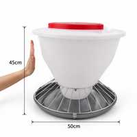 Chicken Feeder, Poultry Feeder, 50cm, 30kg Large Capacity, Stainless Steel, Plastic, Hanging Type, Floor Raising Feeder