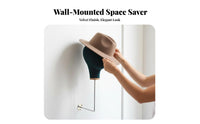 Velvet Hairpiece Display Head Space Saving Wall Mount Hairpiece Stand Sturdy Metal Hook Wall Mounted Mannequin Head for Retailers, Closet, Entryway
