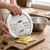 Grating and Draining Basin Set (Boxed) with Washing Bowl and Bowl Strainer, 201 Stainless Steel Rice Rinser for Multi-Functional Kitchenware Use