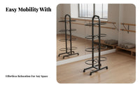 Space-Saving Gym Ball and Block Organizer Large Capacity Exercise Ball Storage Rack Multifunctional Workout Equipment Organizer Heavy-Duty Construction for Dance Studio, Physical Rehabilitation Facility