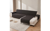 Double-Sided Sectional Couch Cover with Chaise Machine Washable Sectional Sofa Cover Water Resistant Furniture Protector Easy to Install for Families, Living Room