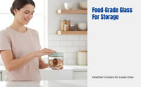 Glass Sealed Jar, Round Kitchen Storage Container, Food Grade, Stackable, Moisture-Resistant, Multi-Color Lid