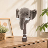 Elephant Driver Headcover Soft Elephant Golf Headcover Cute Golf Club Cover with Knitted Sleeve for Golfers