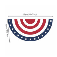 Long-Lasting Polyester Fan-Shaped Flag Fade Resistant Patriotic Fan Flag Vibrant Colors Holiday Hanging Banner Washable for Outdoor