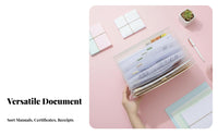 transparent Design Manual Storage Box flexible document Organizer particle-proofresistant Document Case Portable for Students, educators, homeowners, Home, School, Study Room, shelf