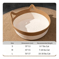 Cozy Cat Bed Long-Lasting Woven Cat Bed Breathable Woven Basket Low-Height for Living Room, Floor