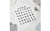 Decorative Clothing Embroidery Black and White Embroidered Character Applique Easy to Apply Mini Letter Embroidery for Crafters
