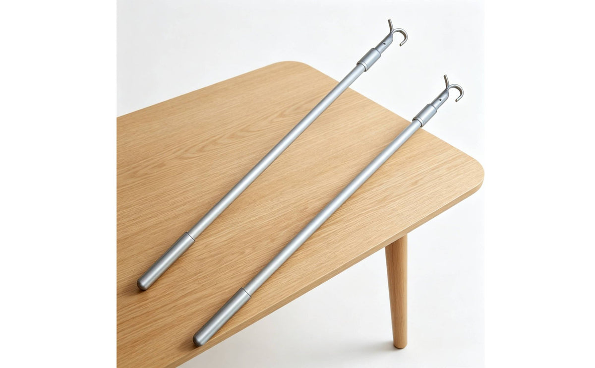 2 Pieces Easy Control Cordless Blind Hook Stick Aluminum Alloy Extendable Shade Pull Rod for High Openings