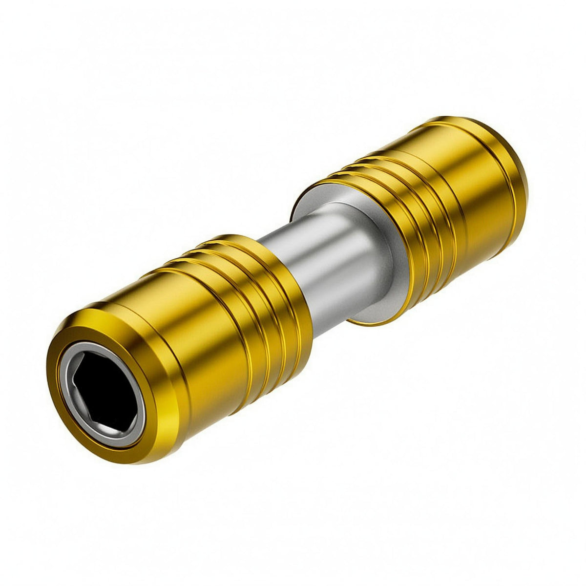 2 Pieces 54 Mm Long Double-Ended Adapter Metal Body Quick Conversion Adapter Ridged Grip Power Drill Socket Converter Machined Surface