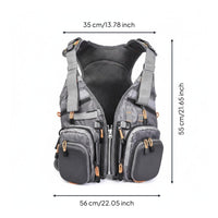 Multi-Functional Fishing Backpack Vest Floating Support Fly Fishing Vest Backpack Lightweight Outdoor Gear Breathable for Adults