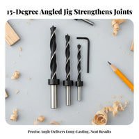 14 Pieces High Accuracy 15 Degree Woodworking Jig Easy to Use Pocket Hole Jig Kit Long-Lasting for Furniture Builders, DIY Enthusiasts